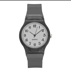 Round Easy Read Watch Simple Transparent Strap Electronic Watch Trendy ..NWT